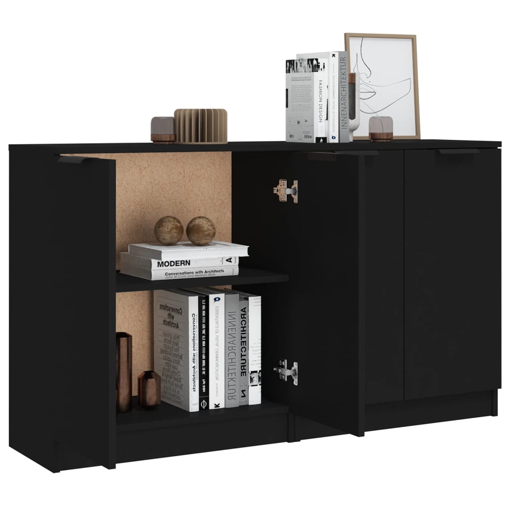 vidaXL Ντουλάπια 2 τεμ. Μαύρα 60x30x70 εκ. Επεξεργασμένο Ξύλο