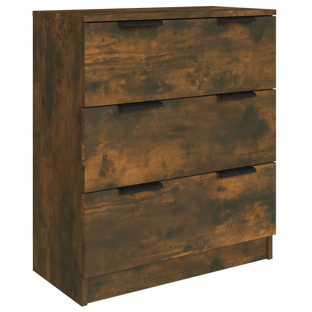 vidaXL Μπουφές 3 Τεμαχίων Καπνιστή Δρυς από Επεξεργασμένο Ξύλο