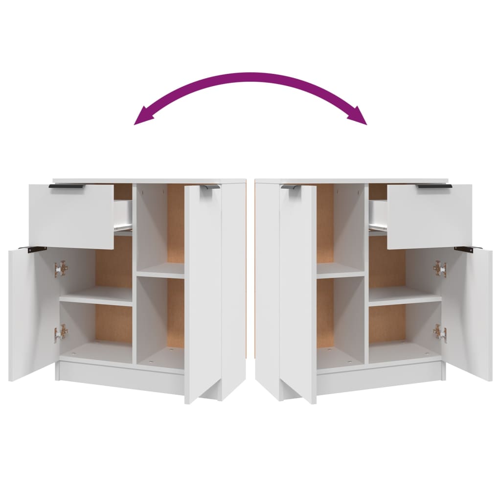 vidaXL Ντουλάπια 2 τεμ. άσπρο 60x30x70 εκ. Επεξεργασμένο Ξύλο