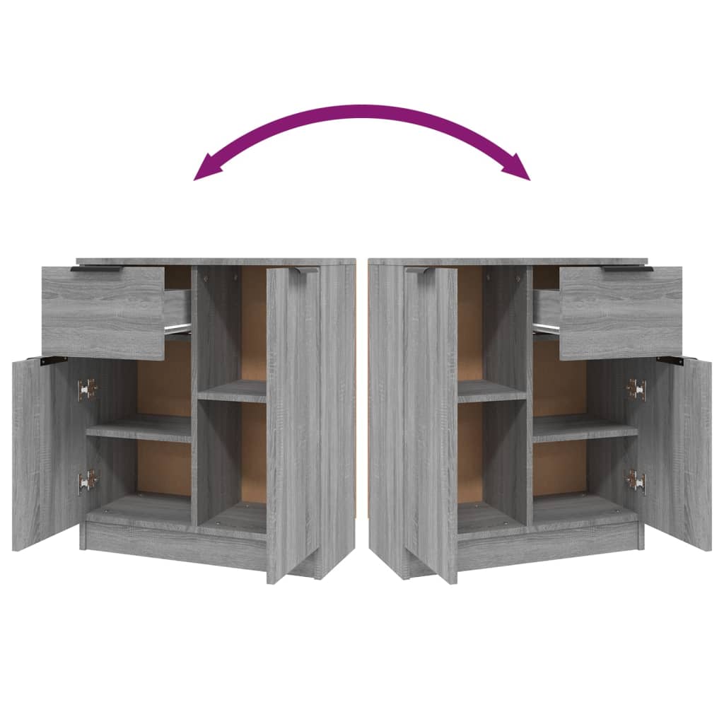 vidaXL Ντουλάπι 2 τεμ. Γκρι Sonoma 60x30x70 εκ. από Επεξεργασμένο Ξύλο