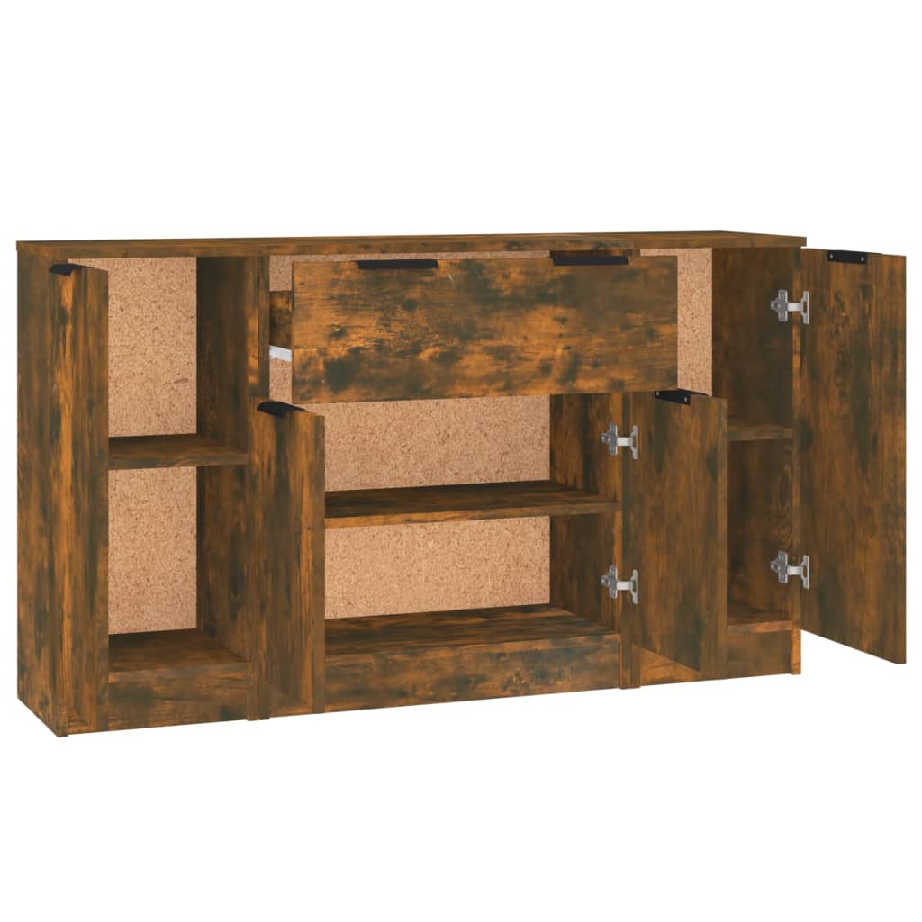 vidaXL Ντουλάπια 3 τεμ. Καπνιστή δρυς Επεξεργασμένο Ξύλο