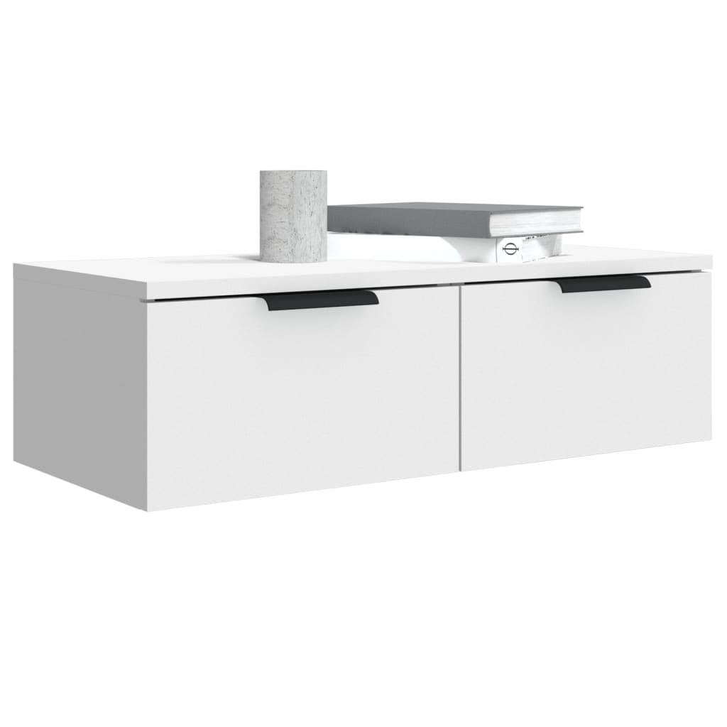 vidaXL Ντουλάπια Τοίχου 2 τεμ. Λευκά 68x30x20 εκ. Επεξεργασμένο Ξύλο