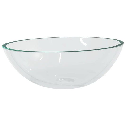 vidaXL Νιπτήρας Διάφανος 50 x 37 x 14 εκ. Γυάλινος