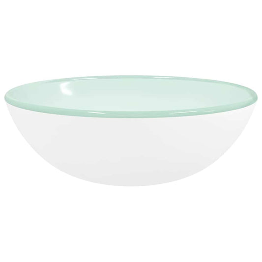 vidaXL Νιπτήρας Λευκός 35x12 εκ. από Ψημένο Γυαλί