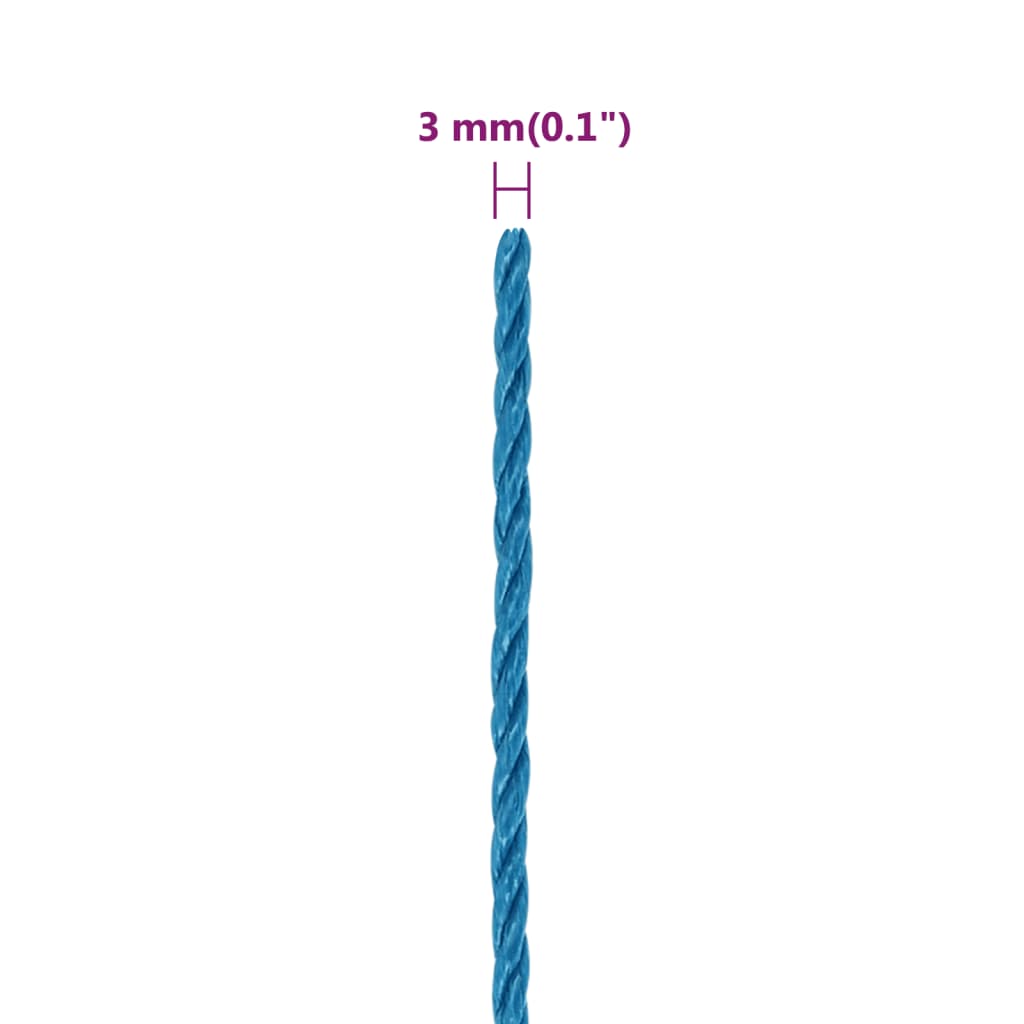 vidaXL Σχοινί Εργασίας Μπλε 3 χιλ. 25 μ. από Πολυπροπυλένιο