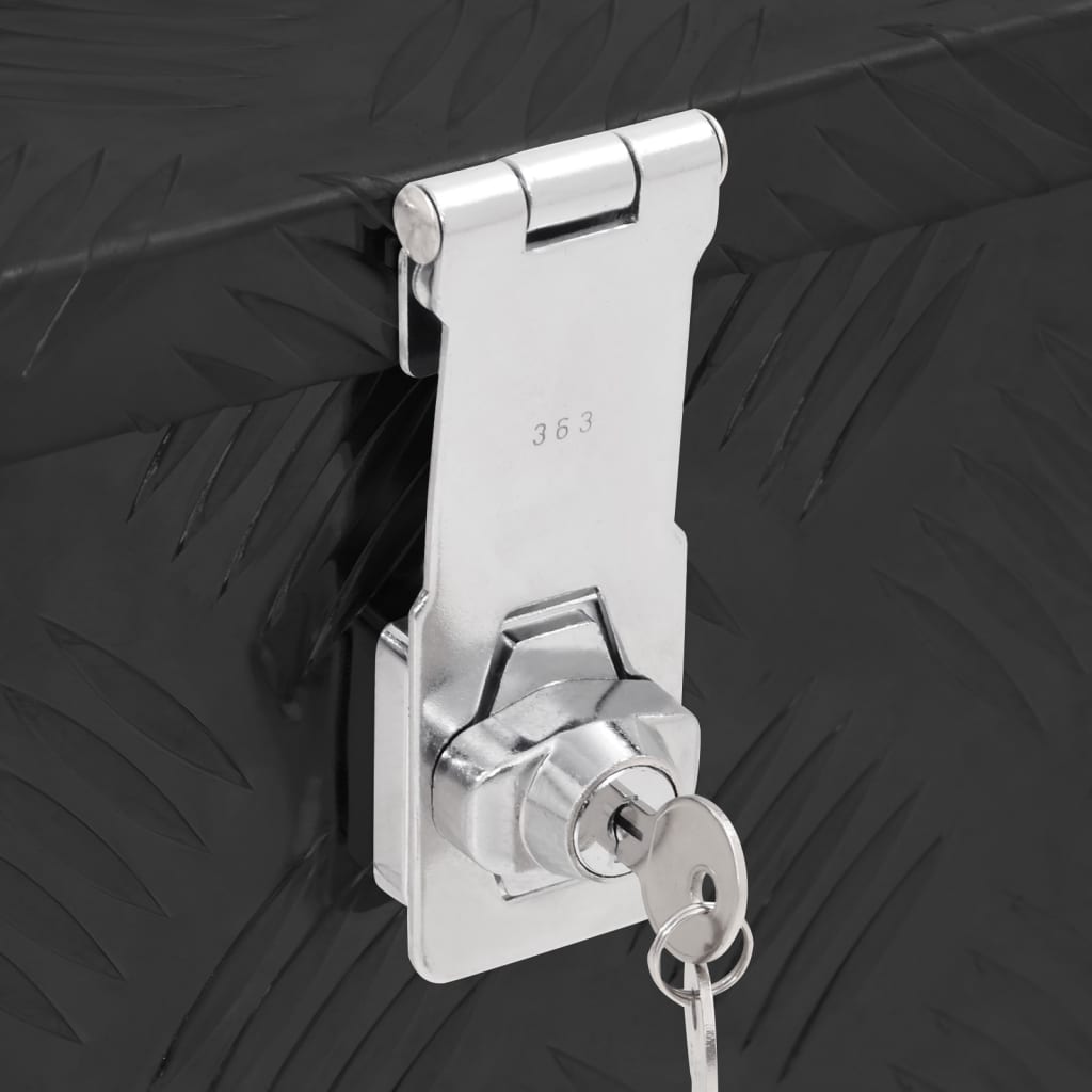 vidaXL Κουτί Αποθήκευσης Μαύρο 50 x 15 x 20,5 εκ. από Αλουμίνιο