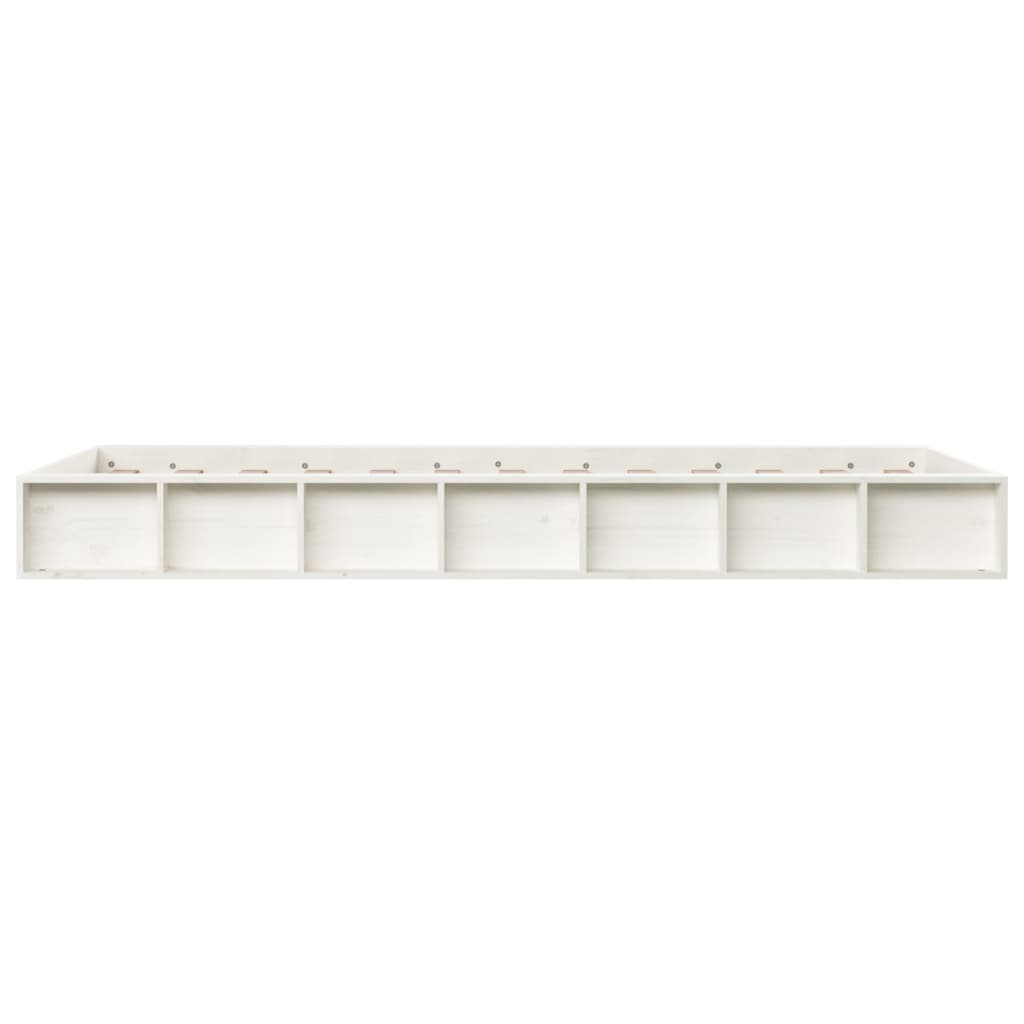 vidaXL Πλαίσιο Κρεβατιού Λευκό 75x190 εκ. Μασίφ Ξύλο Small Single