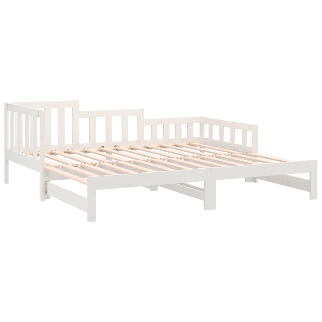 vidaXL Καναπές Κρεβάτι Συρόμενος Λευκός 2x(90x190) εκ. από Μασίφ Πεύκο