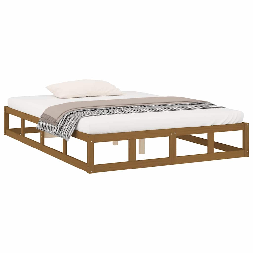 vidaXL Πλαίσιο Κρεβατιού Μελί 120x190 εκ. Μασίφ Ξύλο Small Double