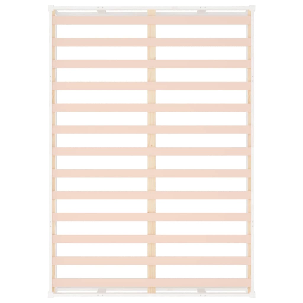 vidaXL Πλαίσιο Κρεβατιού Λευκό 135x190 εκ. από Μασίφ Ξύλο Double