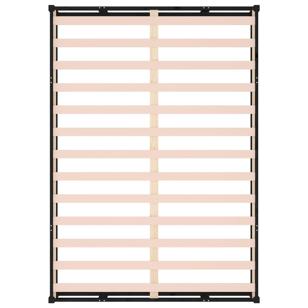 vidaXL Πλαίσιο Κρεβατιού Μαύρο 140 x 190 εκ. από Μασίφ Ξύλο