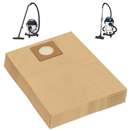 vidaXL Wet Dry Vacuum Cleaner Χάρτινες Σακούλες 10 τμχ Καφέ