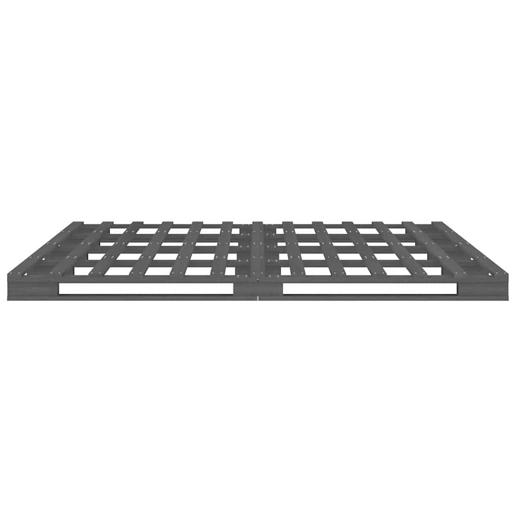 vidaXL Κρεβάτι Παλέτες Γκρι 150x200εκ Μασίφ Ξύλο Πεύκου 5FT KingSize