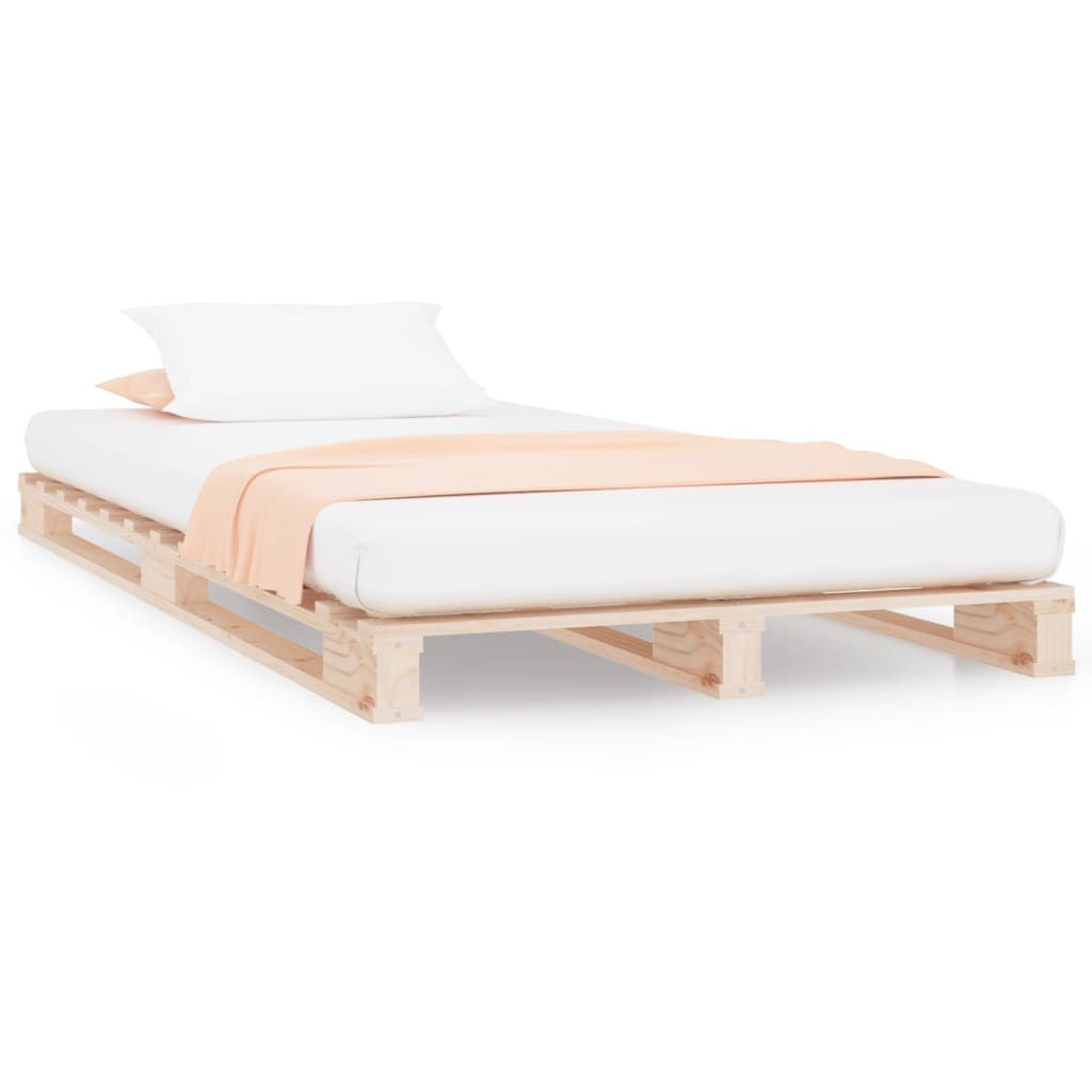 vidaXL Κρεβάτι Παλέτες 75 x 190 εκ. Μασίφ Ξύλο Πεύκου Small Single