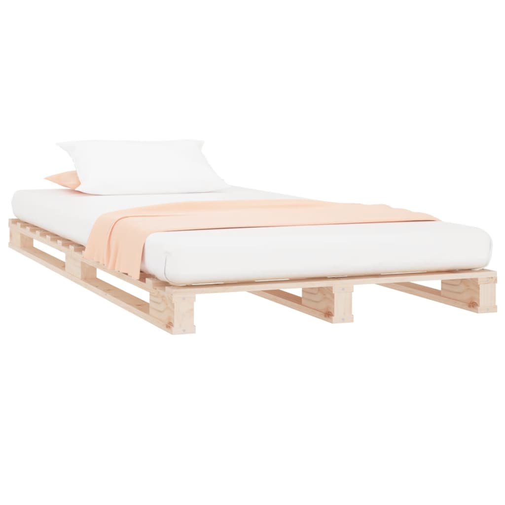 vidaXL Κρεβάτι Παλέτες 75 x 190 εκ. Μασίφ Ξύλο Πεύκου Small Single