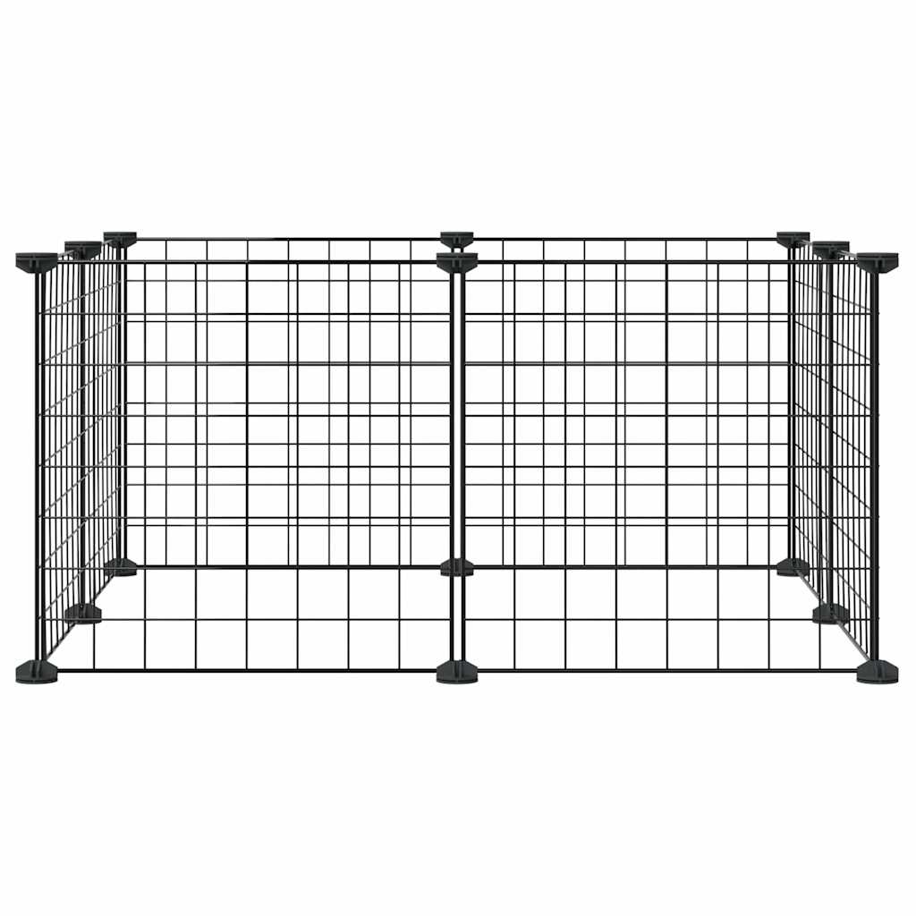 vidaXL Κλουβί για Κατοικίδια με 8 Πάνελ Μαύρο 35 x 35 εκ. Ατσάλινο