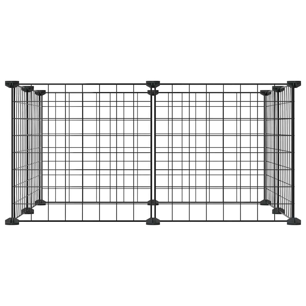 vidaXL Κλουβί για Κατοικίδια με 8 Πάνελ Μαύρο 35 x 35 εκ. Ατσάλινο