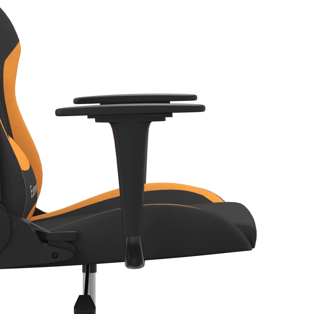 vidaXL Καρέκλα Μασάζ Gaming Μαύρη και Πορτοκαλί Υφασμάτινη