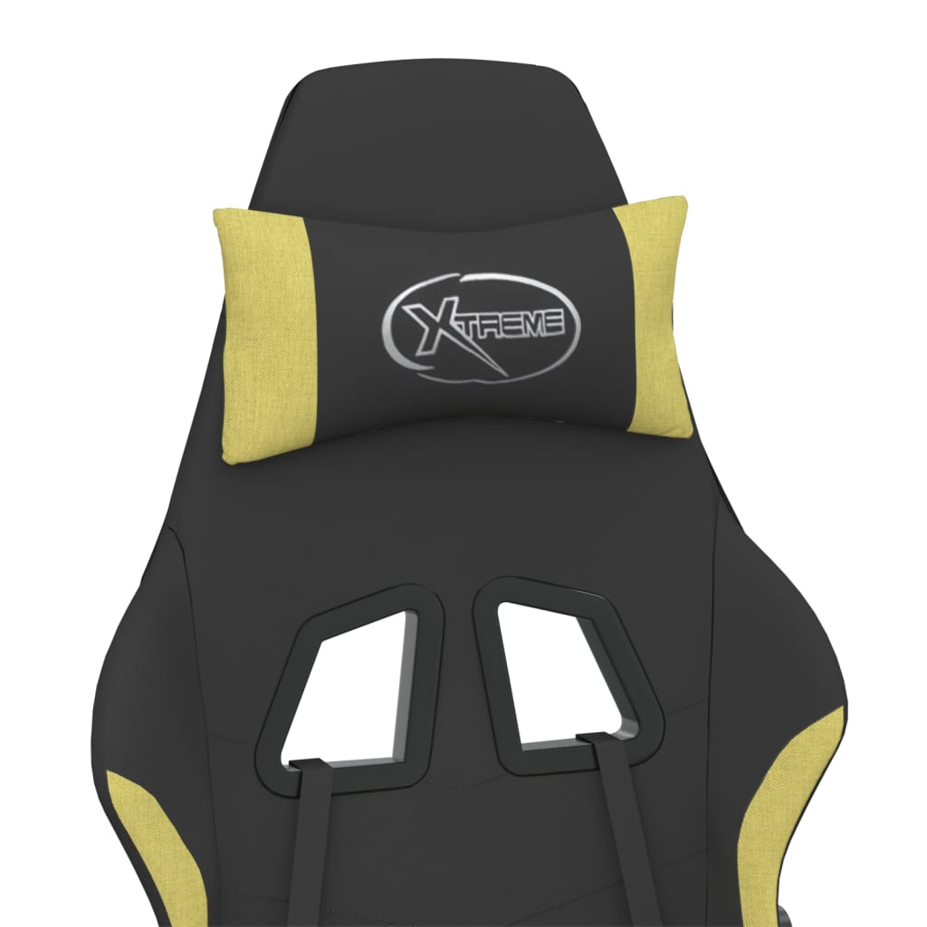 vidaXL Καρέκλα Μασάζ Gaming Μασάζ Υπ. Μαύρη/Αν Γκρι Ύφασμα Υποπόδιο