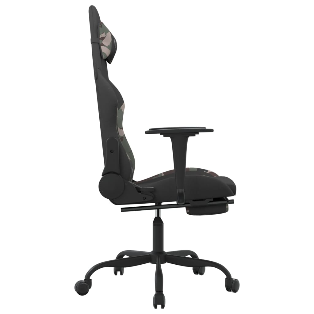 vidaXL Καρέκλα Μασάζ Gaming Περιστρ. Υποπόδιο Μαύρη/Παραλ. Υφασμάτινη