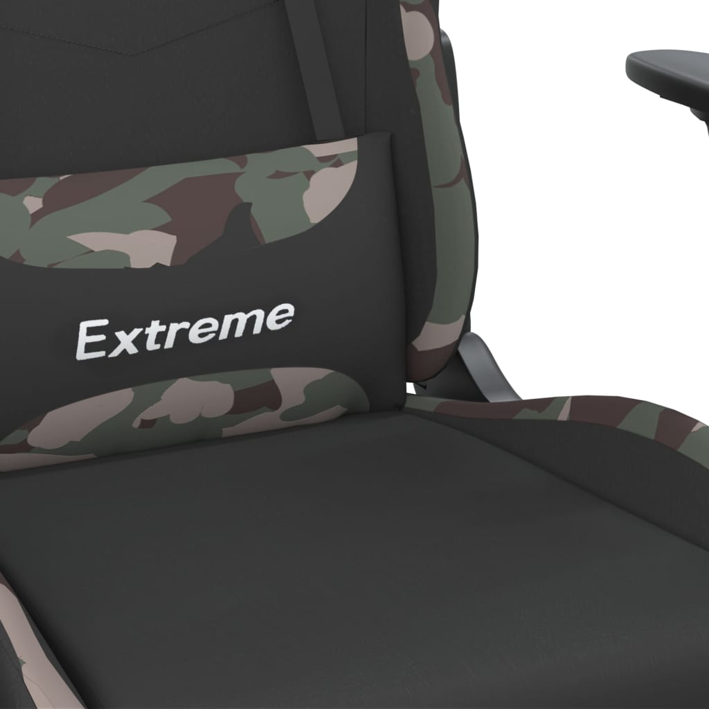 vidaXL Καρέκλα Μασάζ Gaming Περιστρ. Υποπόδιο Μαύρη/Παραλ. Υφασμάτινη