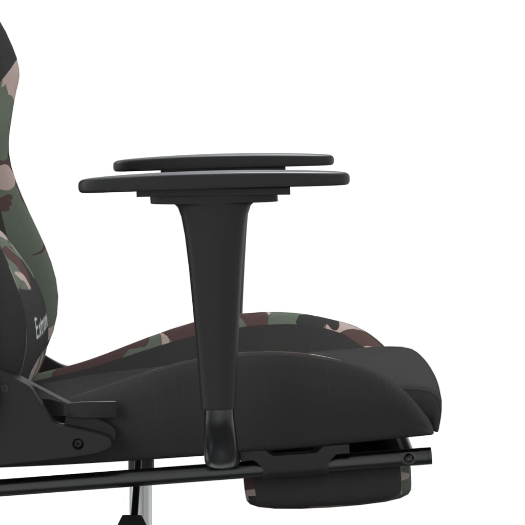 vidaXL Καρέκλα Μασάζ Gaming Περιστρ. Υποπόδιο Μαύρη/Παραλ. Υφασμάτινη