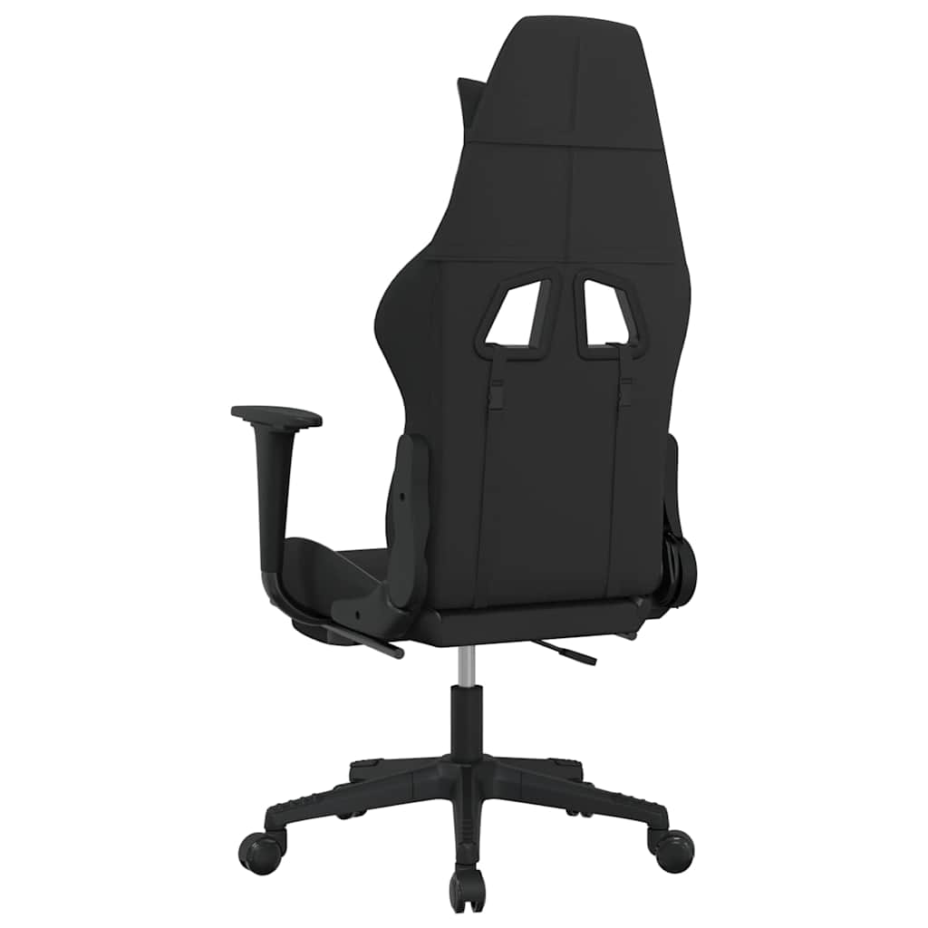 vidaXL Καρέκλα Gaming Μασάζ Υποπόδιο Μαύρη/Αν. Γκρι Ύφασμα με Υποπόδιο