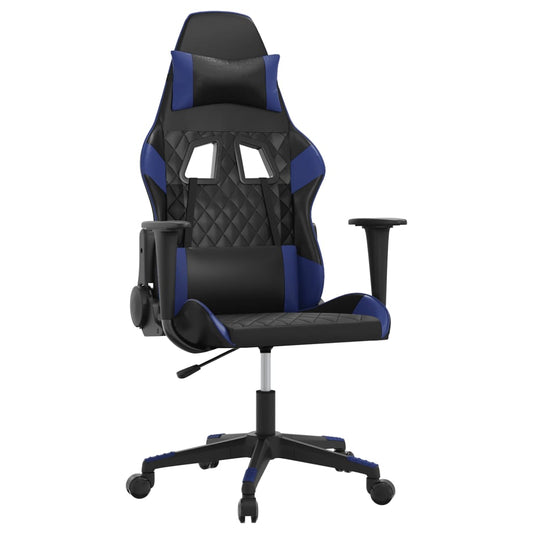 vidaXL Καρέκλα Gaming Μασάζ Μαύρο/Μπλε από Συνθετικό Δέρμα