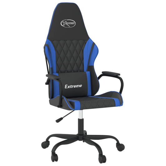 vidaXL Καρέκλα Gaming Μασάζ Μαύρο/Μπλε από Συνθετικό Δέρμα