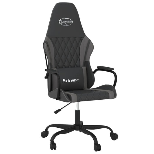 vidaXL Καρέκλα Gaming Μασάζ Μαύρο/Γκρι από Συνθετικό Δέρμα