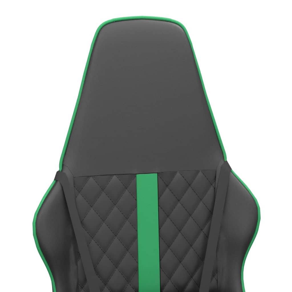 vidaXL Καρέκλα Gaming Μασάζ Πράσινο και Μαύρο από Συνθετικό Δέρμα