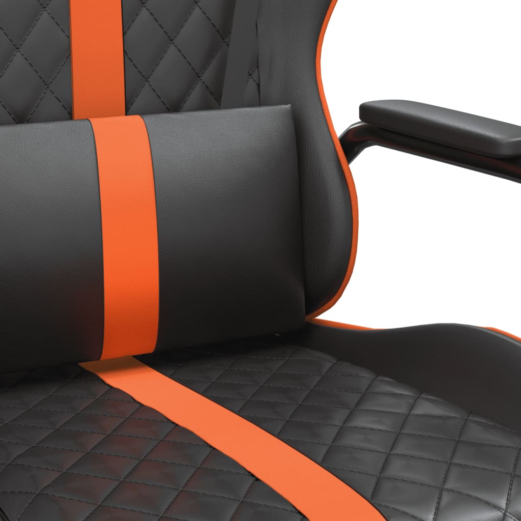 vidaXL Καρέκλα Gaming Μασάζ Πορτοκαλί και Μαύρο από Συνθετικό Δέρμα