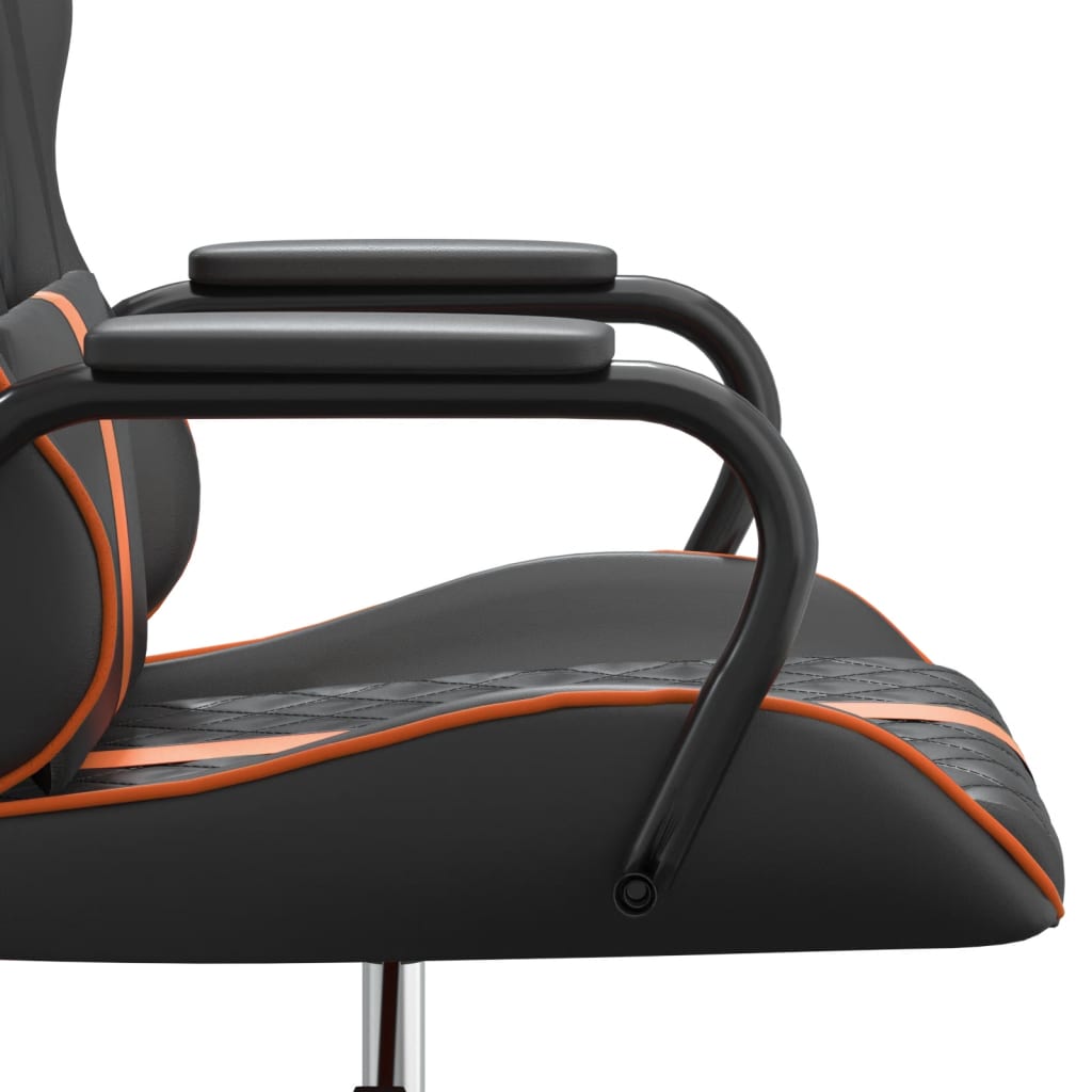 vidaXL Καρέκλα Gaming Μασάζ Πορτοκαλί και Μαύρο από Συνθετικό Δέρμα