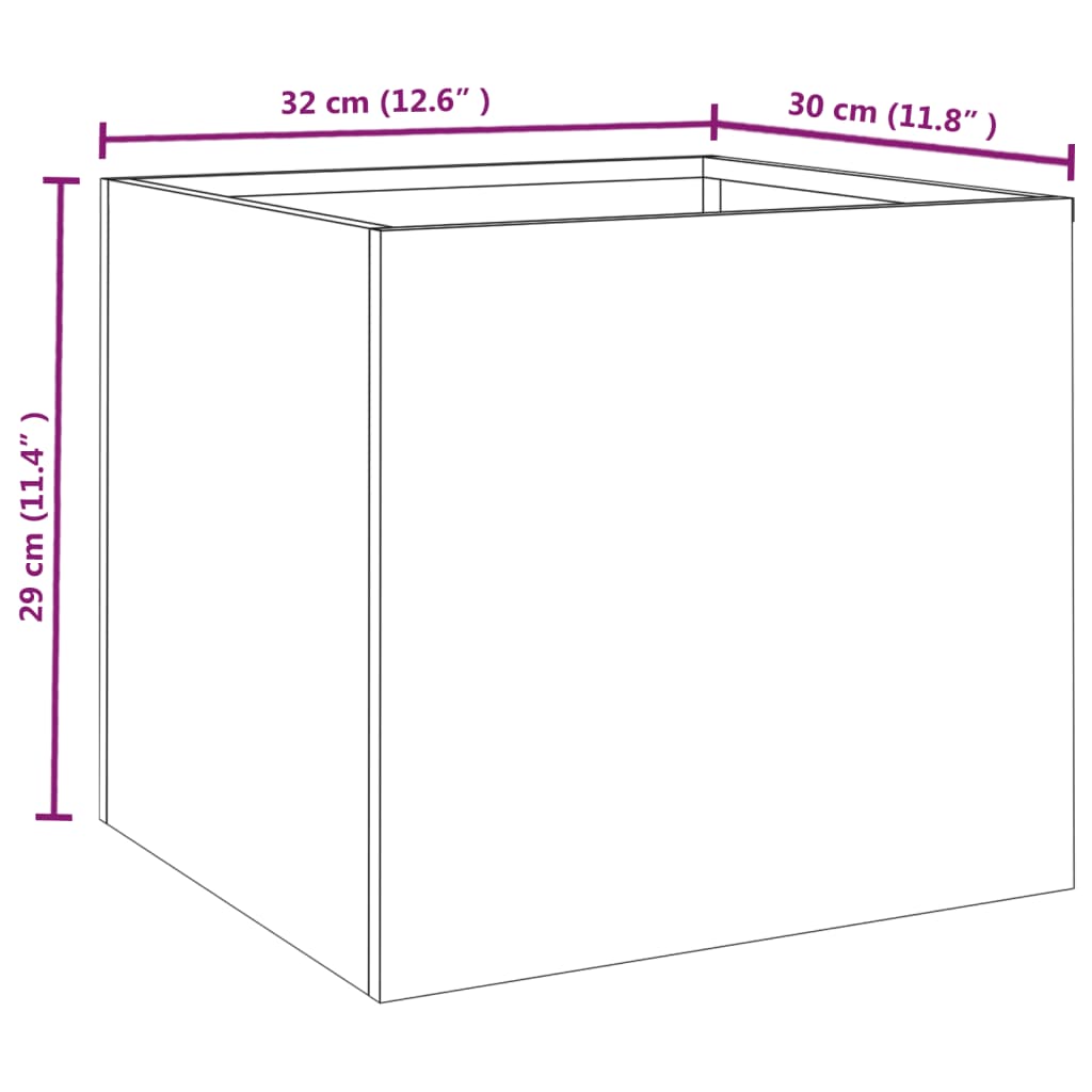 vidaXL Ζαρντινιέρες 2τεμ. 32x30x29εκ Ατσάλι Σκληρυθέν στον Αέρα