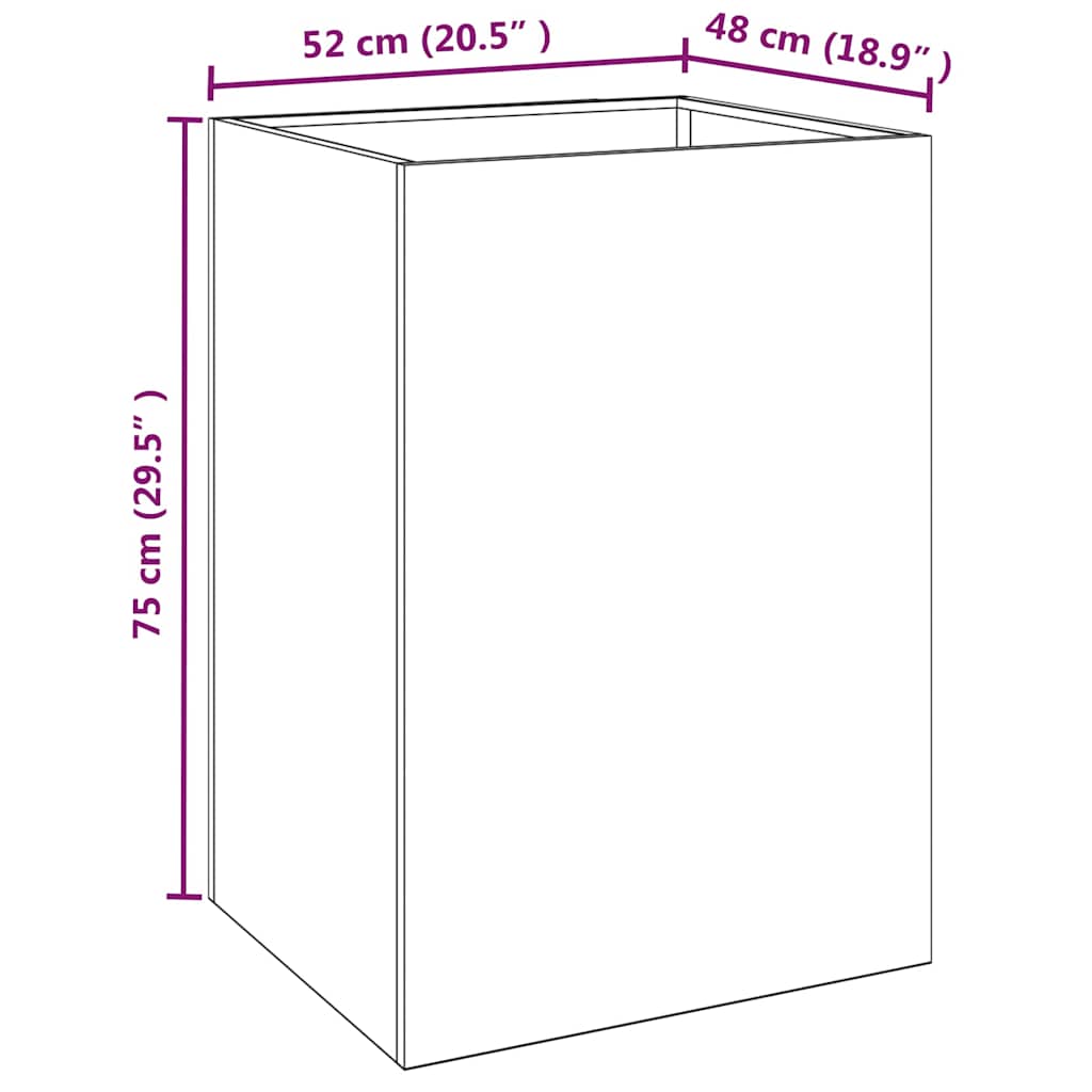 vidaXL Ζαρντινιέρα 52x48x75 εκ. Ατσάλι Σκληρυθέν στον Αέρα