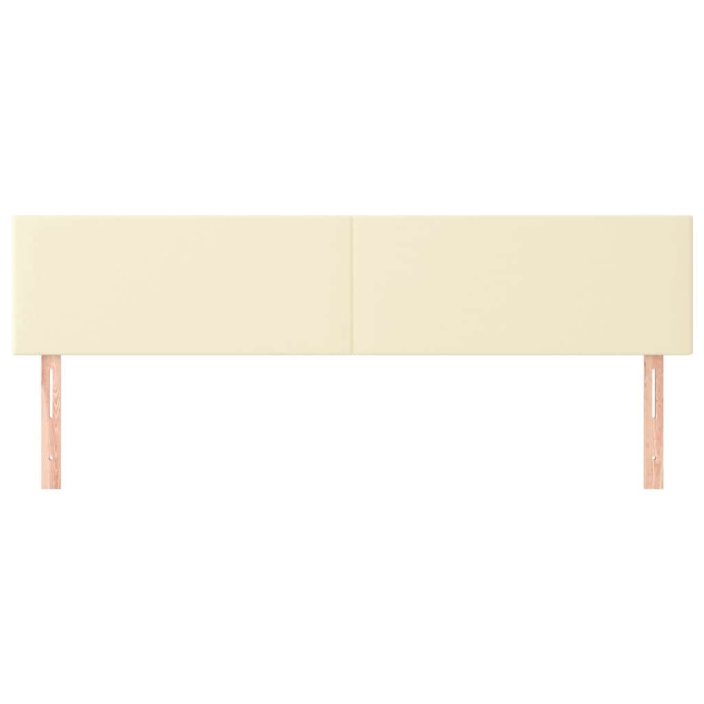 vidaXL Κεφαλάρια Κρεβατιού 2 τεμ Κρεμ 90x5x78/88 εκ. Συνθετικό Δέρμα