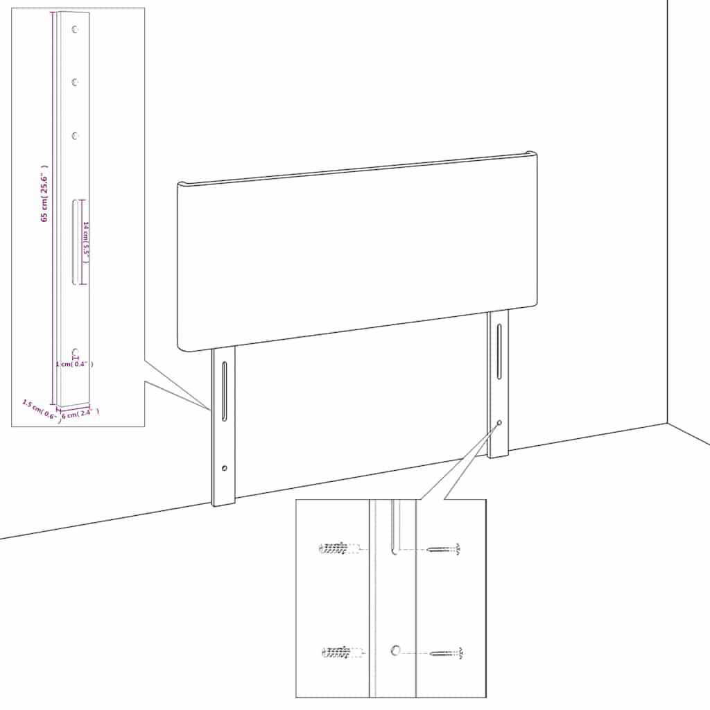 vidaXL Κεφαλάρι Κρεβατιού Μαύρο 100x5x78/88 εκ. Βελούδινο