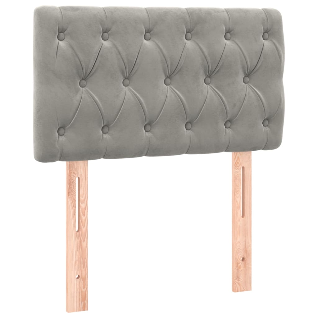 vidaXL Κεφαλάρι Κρεβατιού Ανοιχτό Γκρι 80x7x78/88 εκ. Βελούδινο