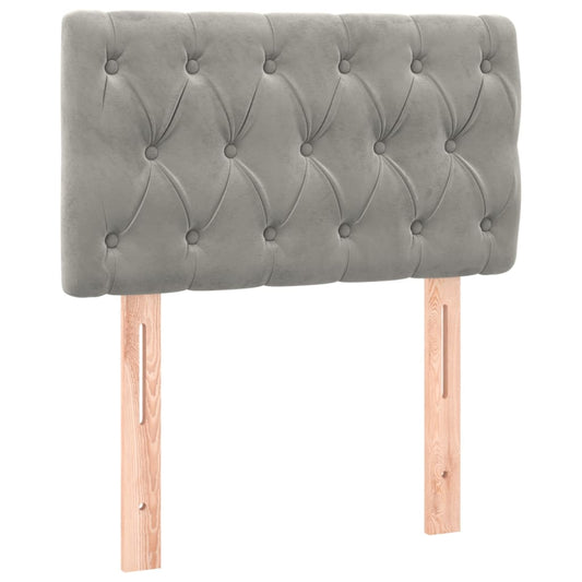vidaXL Κεφαλάρι Κρεβατιού Ανοιχτό Γκρι 80x7x78/88 εκ. Βελούδινο