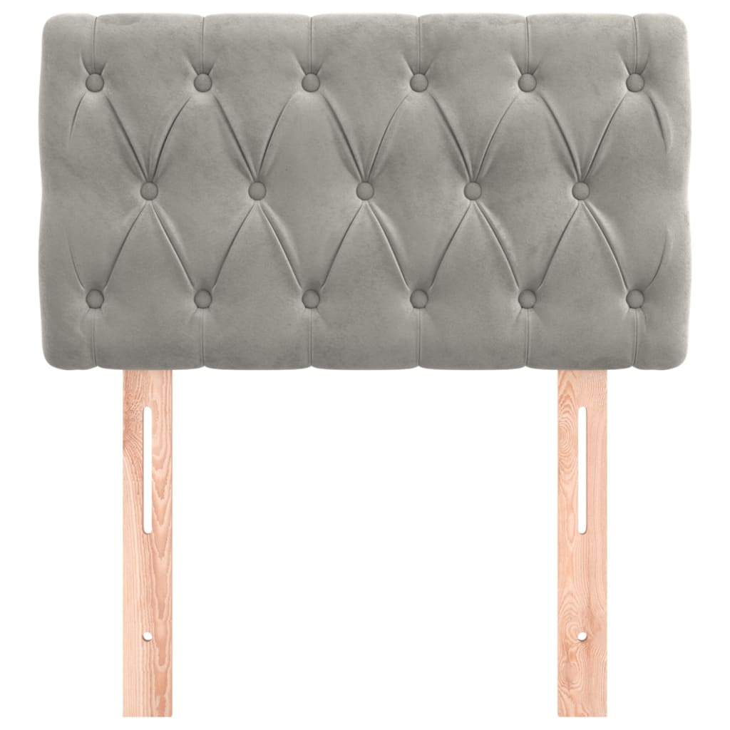 vidaXL Κεφαλάρι Κρεβατιού Ανοιχτό Γκρι 80x7x78/88 εκ. Βελούδινο