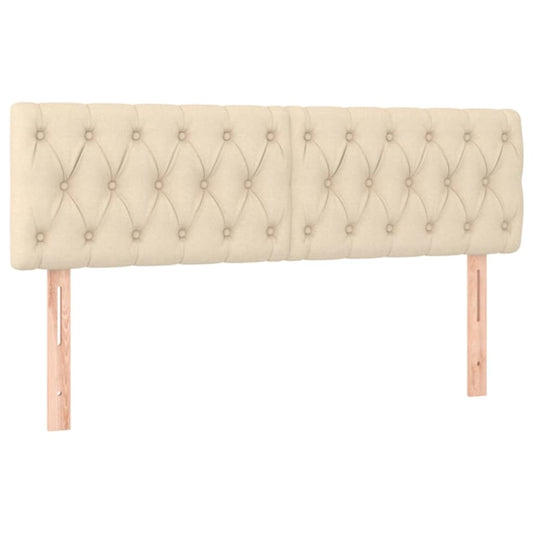 vidaXL Κεφαλάρια Κρεβατιού 2 τεμ. Κρεμ 72x7x78/88 εκ. Υφασμάτινο