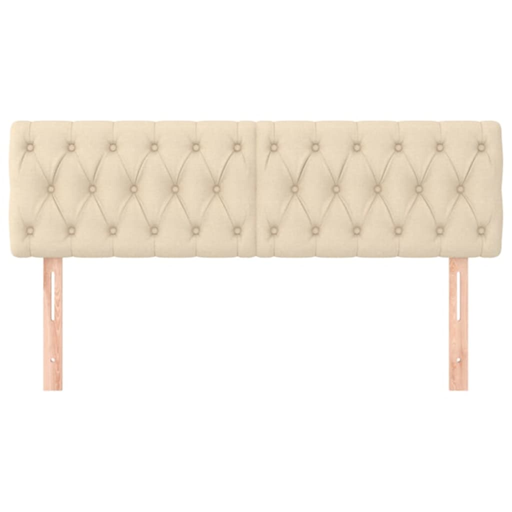 vidaXL Κεφαλάρια Κρεβατιού 2 τεμ. Κρεμ 72x7x78/88 εκ. Υφασμάτινο