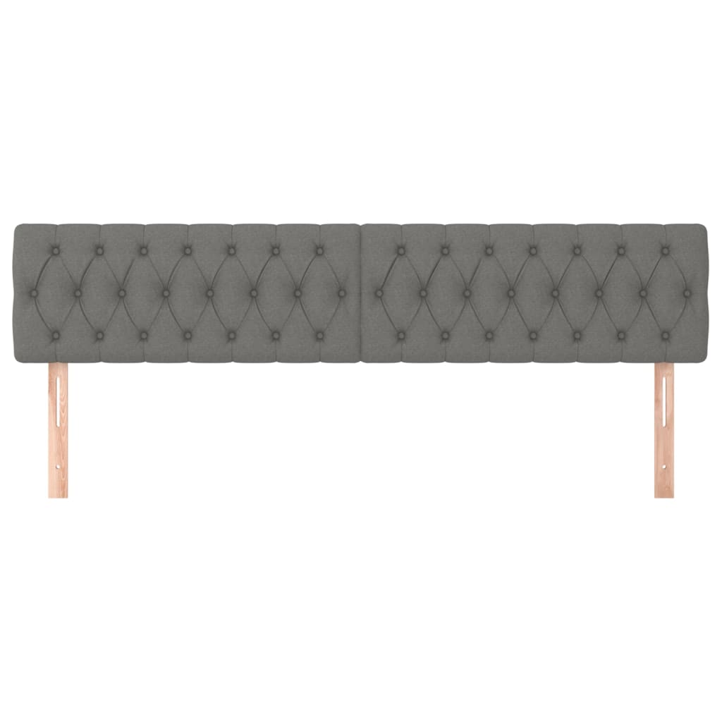 vidaXL Κεφαλάρια Κρεβατιού 2 τεμ. Σκ. Γκρι 90x7x78/88 εκ. Υφασμάτινο