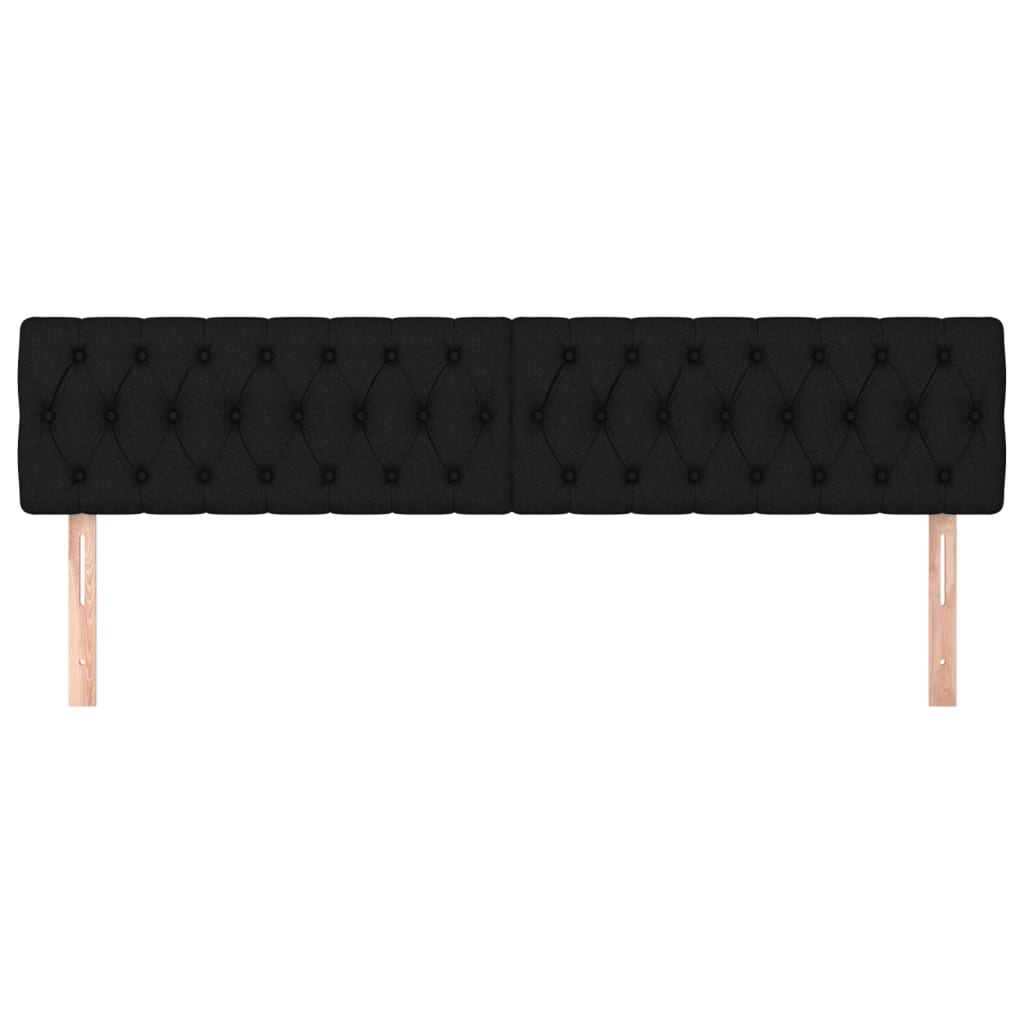 vidaXL Κεφαλάρια Κρεβατιού 2 τεμ. Μαύρο 90x7x78/88 εκ. Υφασμάτινο