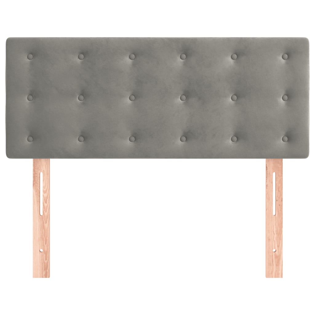 vidaXL Κεφαλάρι Κρεβατιού Ανοιχτό Γκρι 100x5x78/88 εκ. Βελούδινο