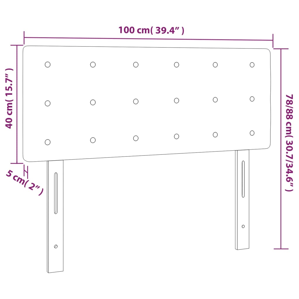 vidaXL Κεφαλάρι Κρεβατιού Σκούρο Μπλε 100x5x78/88 εκ. Βελούδινο