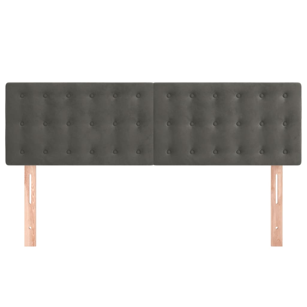 vidaXL Κεφαλάρια Κρεβατιού 2 τεμ. Σκ. Γκρι 72x5x78/88 εκ. Βελούδινα