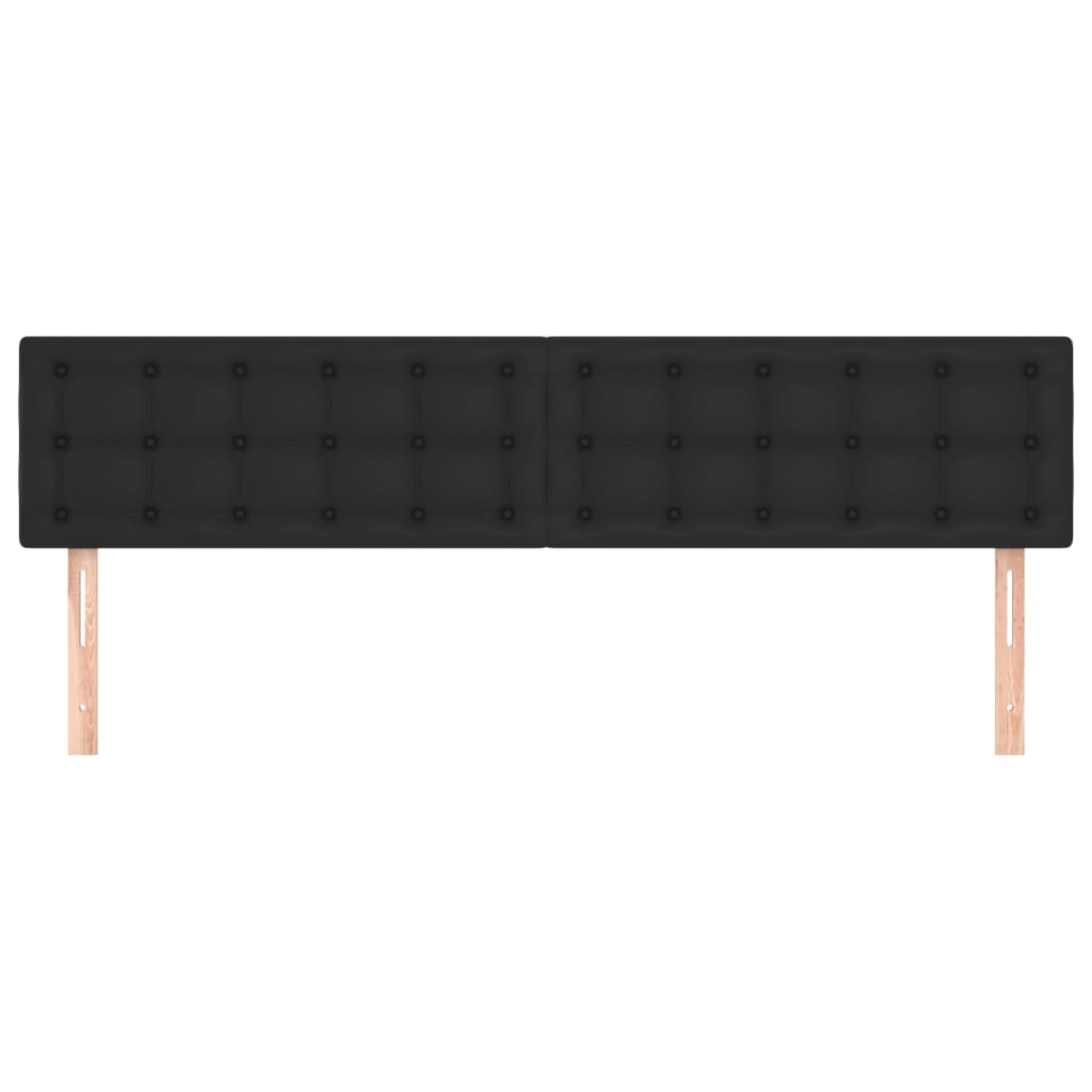vidaXL Κεφαλάρια Κρεβατιού 2 τεμ. Μαύρο 90x5x78/88 εκ. Συνθετικό Δέρμα