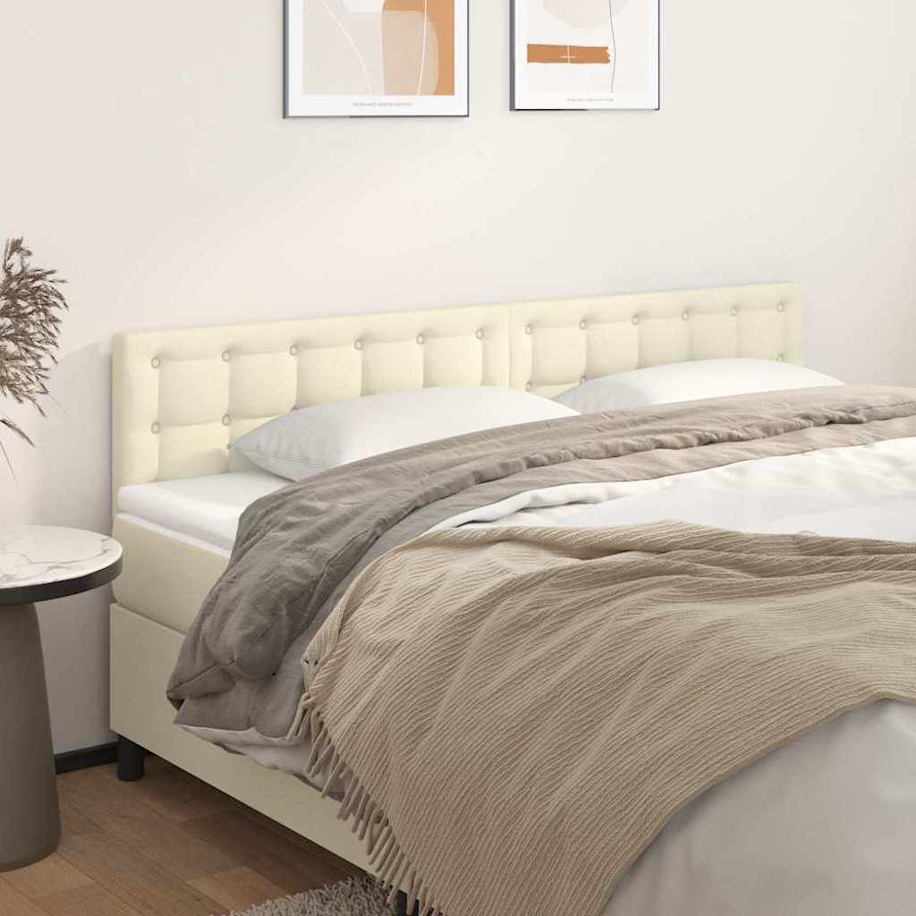 vidaXL Κεφαλάρια Κρεμ 180x5x78/88 εκ. από Συνθετικό Δέρμα