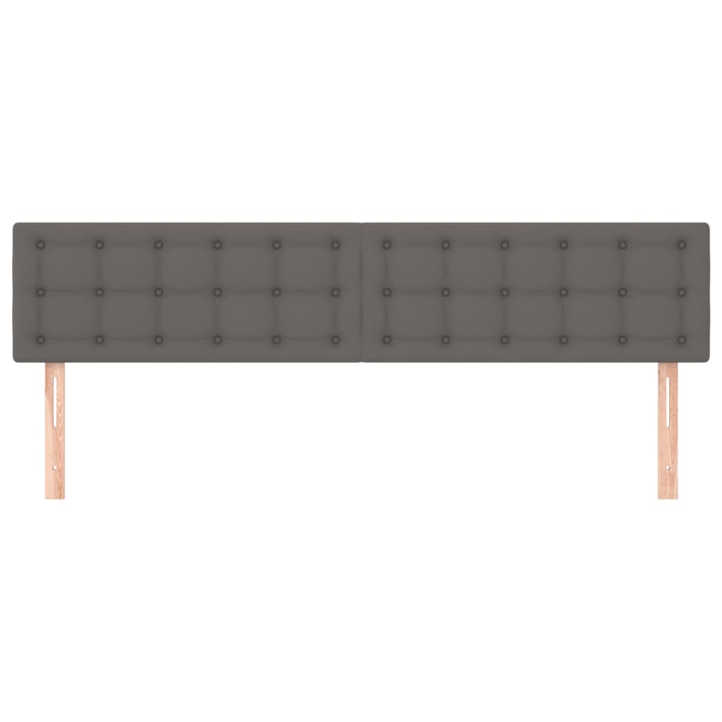 vidaXL Κεφαλάρια Κρεβατιού 2 τεμ. Γκρι 90x5x78/88 εκ. Συνθετικό Δέρμα